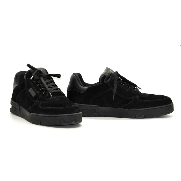 F0 Auth LOUIS VUITTON Black Suede & Leather LV Trainer Uniform Sneakers Size 6.5 main image 10